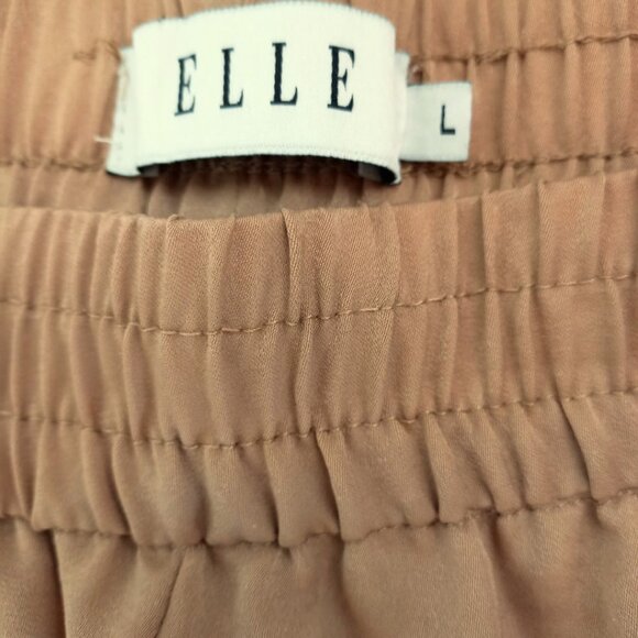 Elle Women’s Wide Leg Pants - Elastic Waist Relaxed Trousers, Size L - Picture 4 of 7